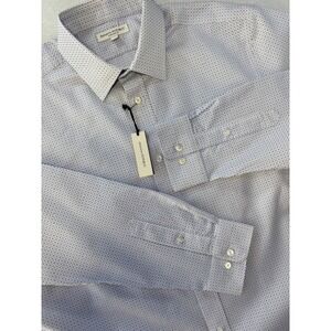 BANANA REPUBLIC Mens XL Wrinkle Resistant Standard Ft Cross Star Dot Dress Shirt